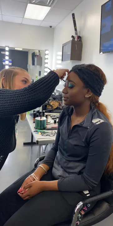 Lining the brow before the eye look